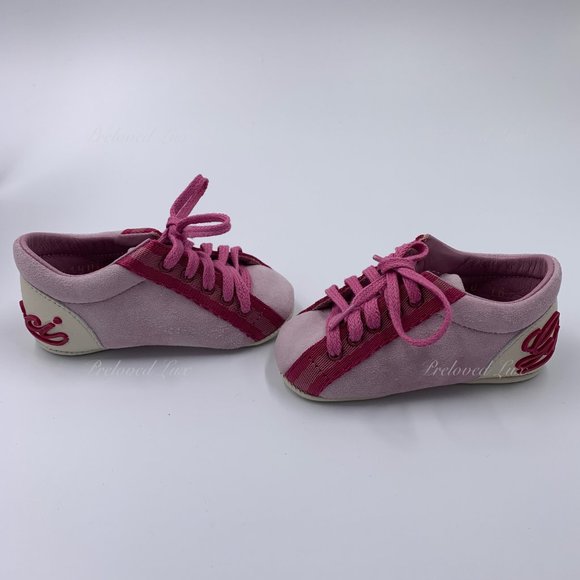 Auth Gucci Baby Pink Logo Shoes Size EU 16 - Picture 6 of 15
